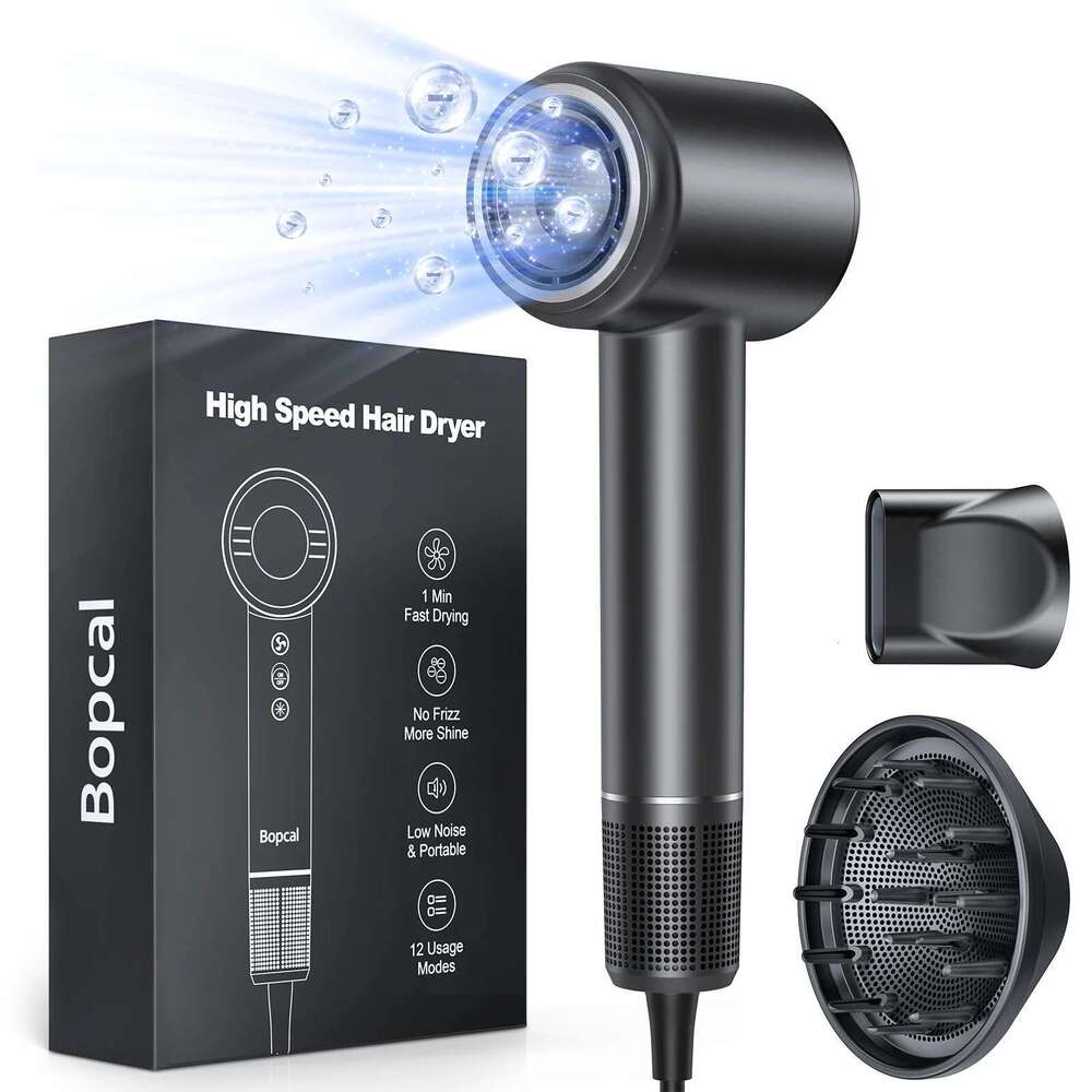 High Hair Dryer With Diffuser 120000Rpm Wind Speed 40M/S 3X Faster Dry Negative Ions Hairdryer For Home Travell Hotel