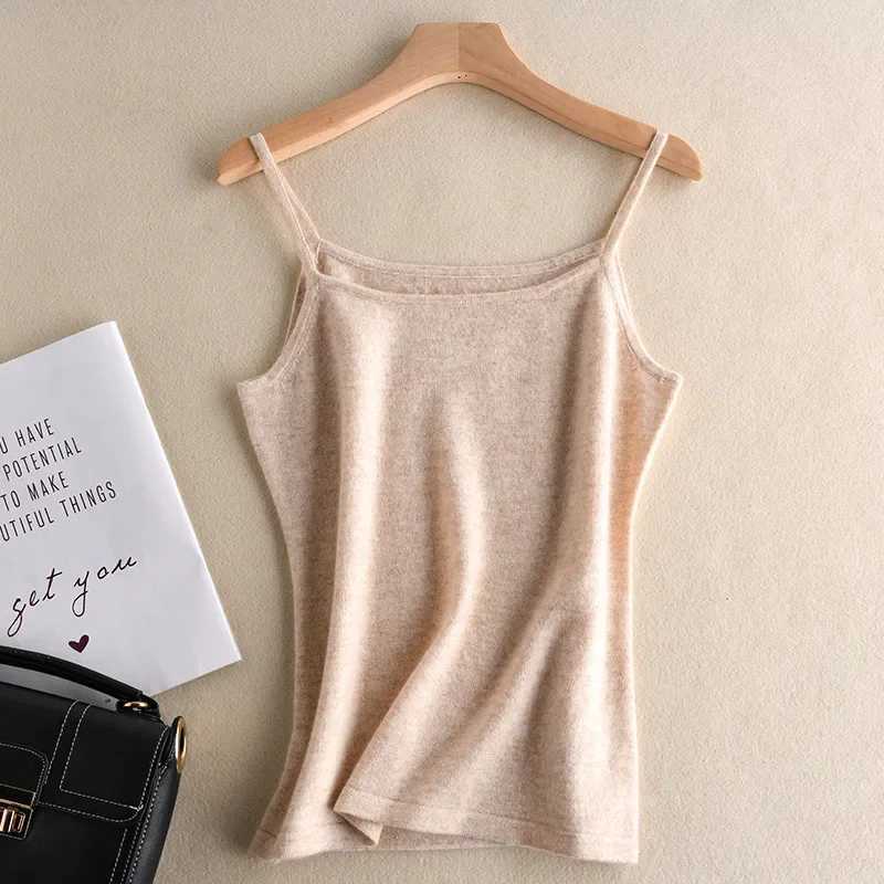 New Cashmere Camisole Wool Knitted Sling Top Cashmere Inner and Outer Wearing Solid Color Wool Inner Top M250513