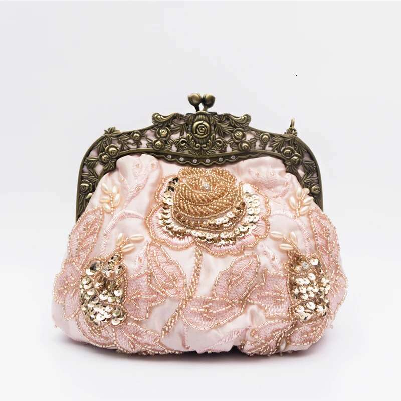 Designer Bag 2025 Retro Handbag Versatile Dinner Hanfu Qipao Oblique Cross Ethnic Style Women's Handmade Dress Bag Luxury Bag