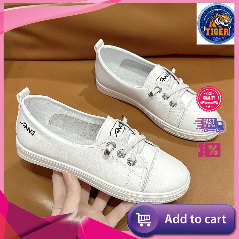 Ddmytiger Soft Leather Summer White Versatile Pedals Breathable Comfortable Sole Top Single Women S Spring And Autumn Board Shoes Outdoor Shoes
