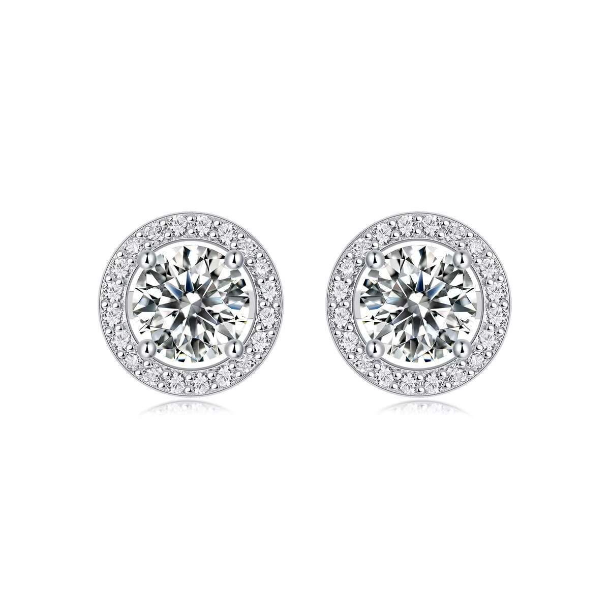 De 0.5ct 1ct D Color Iced Out Diamond Cluster Men Hip Hop 925 Sterling Silver Women VVS Moissanite Stud Earrings