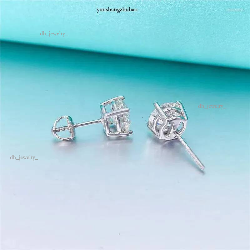 Stud Earrings 0.2-4CT 3-8mm Moissanite Screwback Women Sterg Sier 14K Gold Plated Moisanite Solitaire Pass