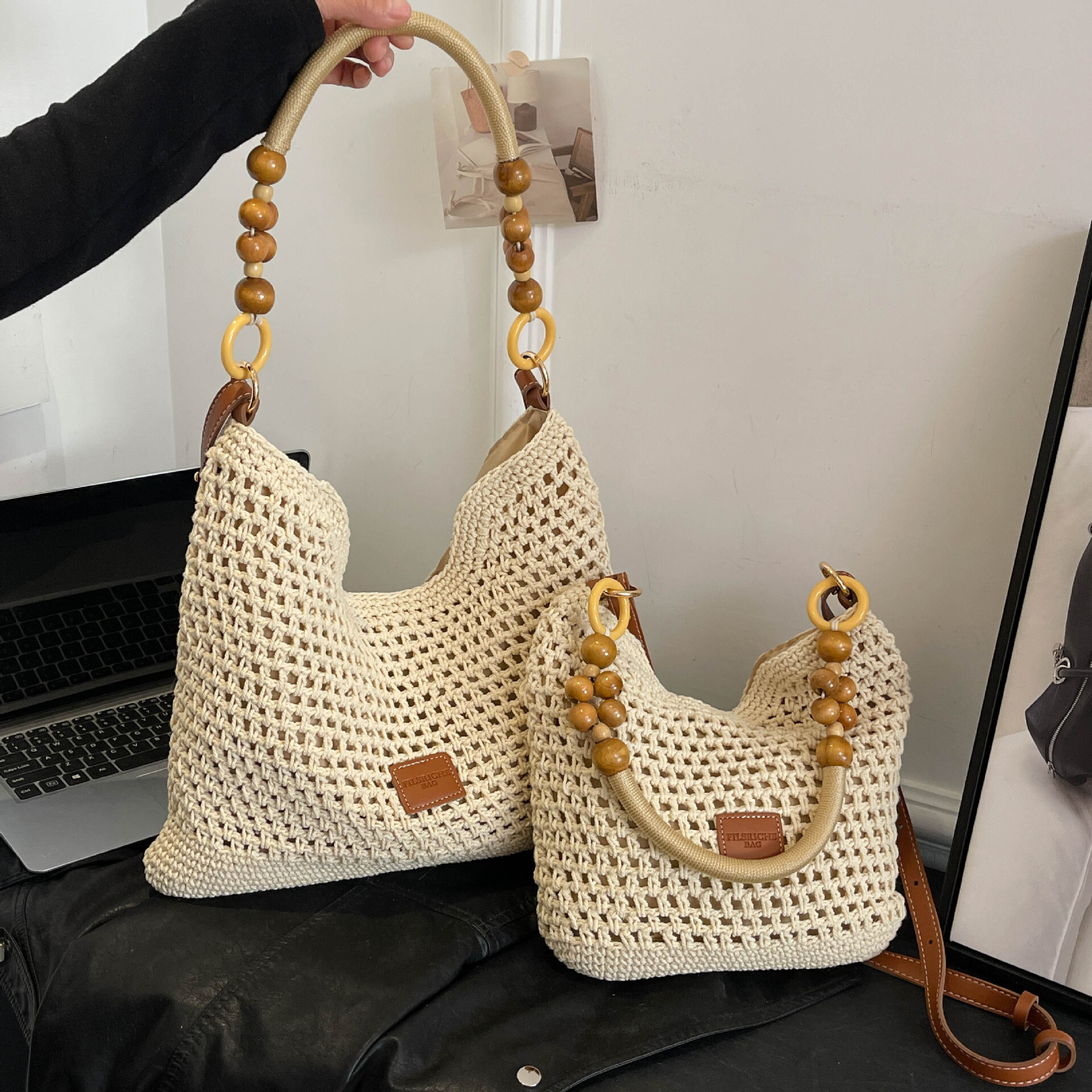 Summer Women's Fashionable Shoulder Bag Designer Lazy Style Large Capacity Handbag Beach Bag Niche Light Luxury Hand Woven Armpit Bag College Stu