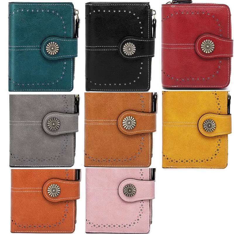 Women's Short Wallet, Simple Plain Pu Clutch Casual Trendy Holder, Multifunctional Coin Card Bag For Daily Use