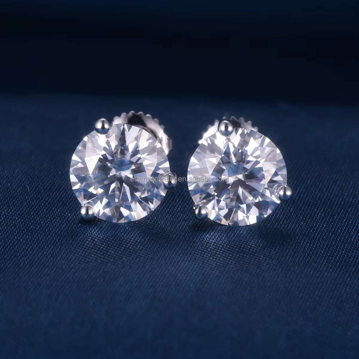 Factory Price 925 Sterling Silver Zircon VVS D Moissanite Diamond 9k 10k 14k 18k Gold Plated Stud Earrings Men Women