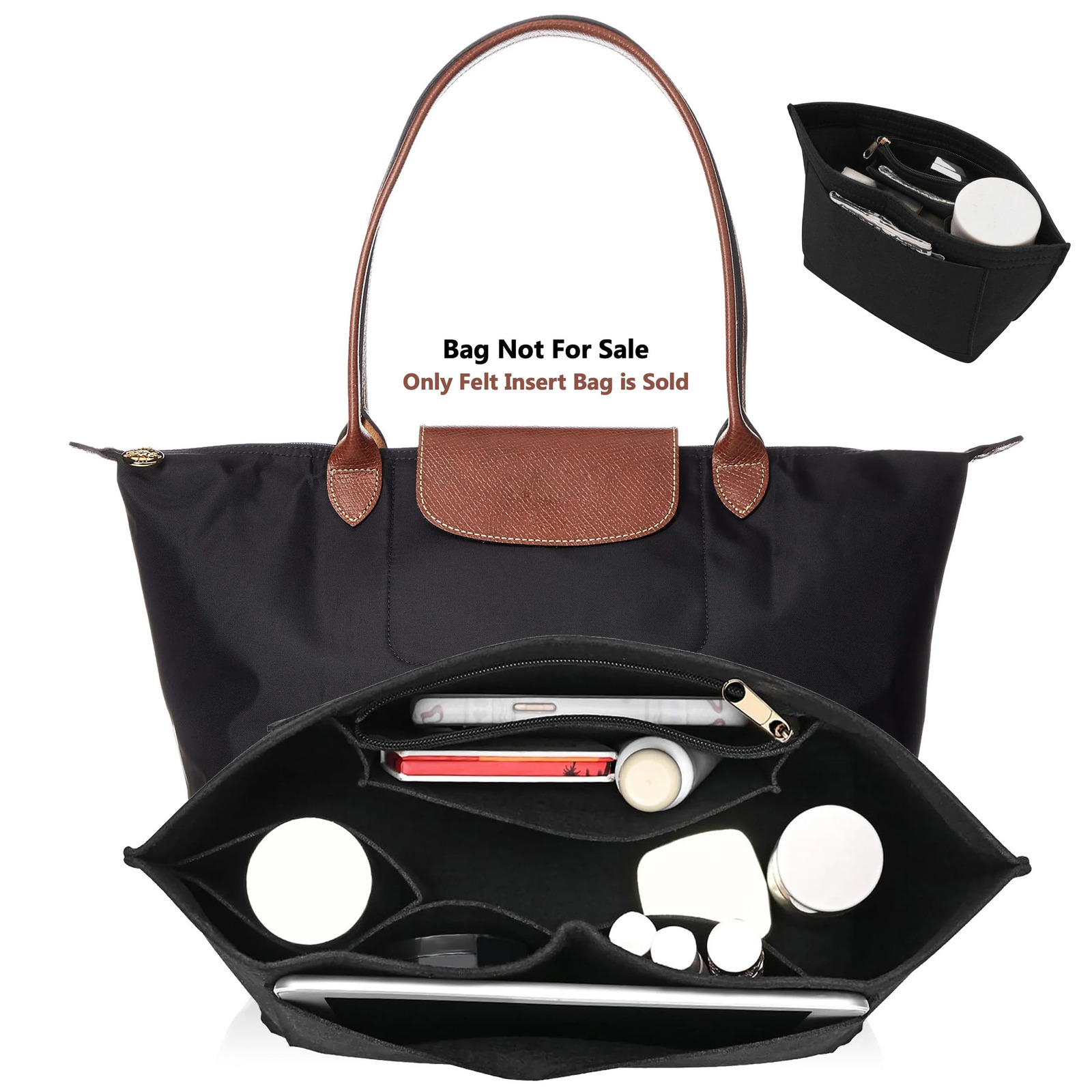 Felt Organizer Insert For Purse Handbag Tote Bag In Bag Inside Shaper Divider 250512