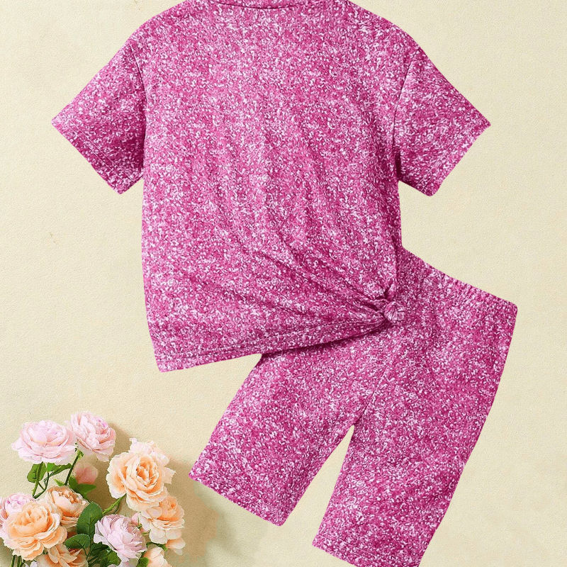 DISNEY Frozen Elsa princess kids designer clothes baby designer clothes Summer girls' short-sleeved shorts set.