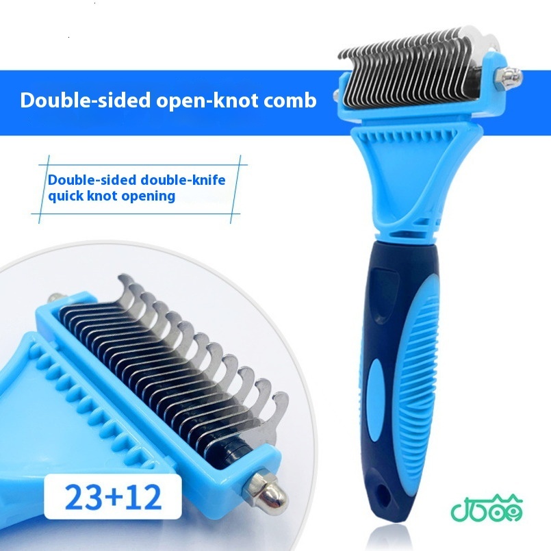 Pet Grooming Comb Rakes Device Dog Hair Comb Cat Grooming Tool Stainless Steel Knot Knife Supplies