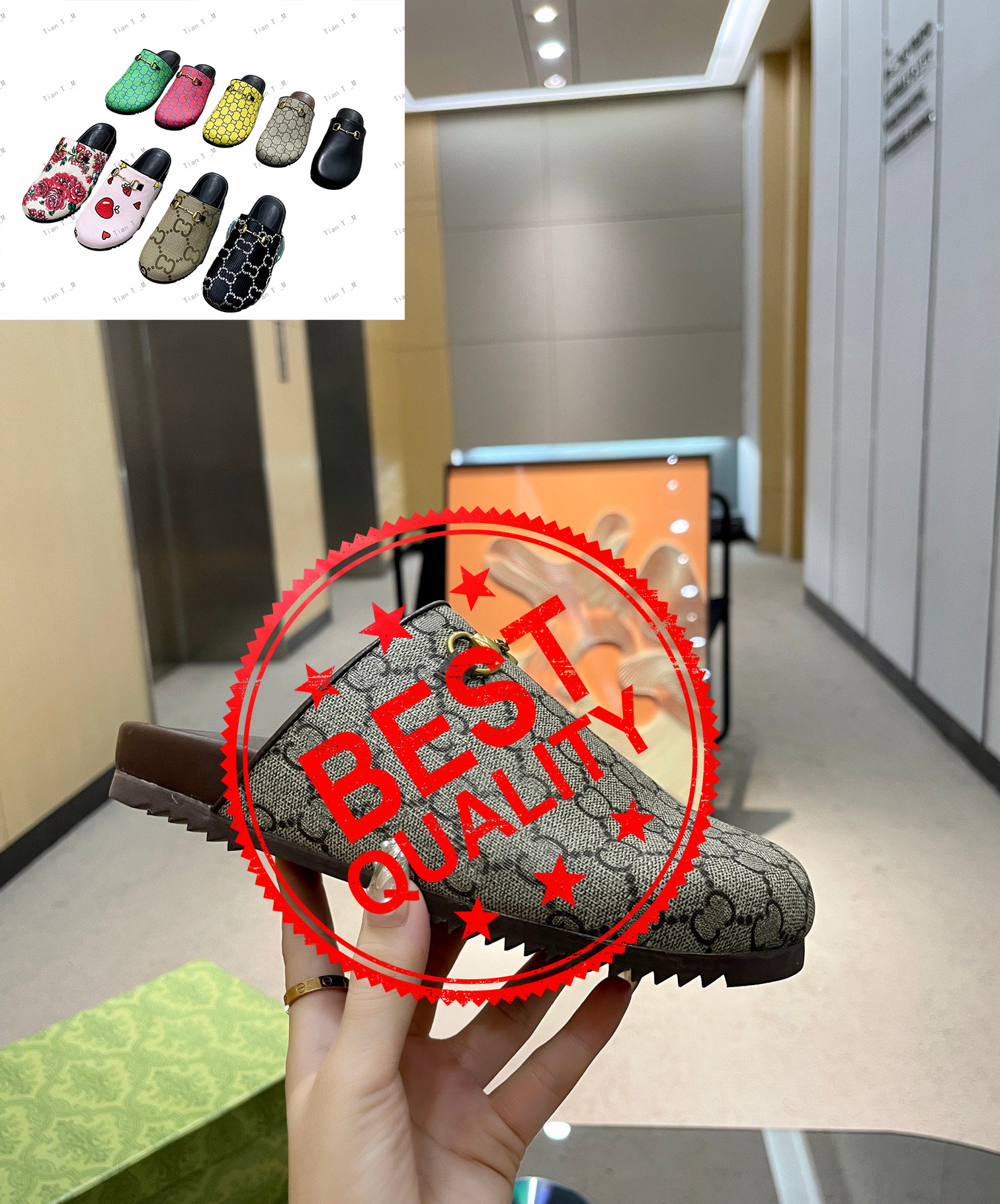 Luxury Slippers Slide Brand Designers Men rubber Hollow Platform Sandals Flip flops With Lnterlocking Scuffs G Lovely Sunny Beach man Shoes Slippers