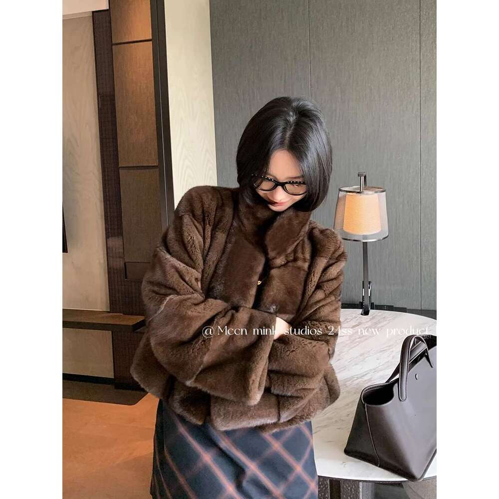 HDHOHR 2025 New Natural Women Real Mink Coat OutwearPark With Fur High Quality Female Warm Thick Winter Jacket