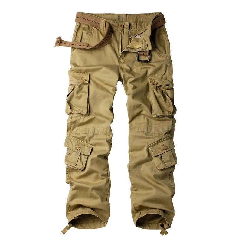 Three dimensional pocket work for men with multiple pockets, loose and durable casual outdoor long pants, large size straight leg sports pants