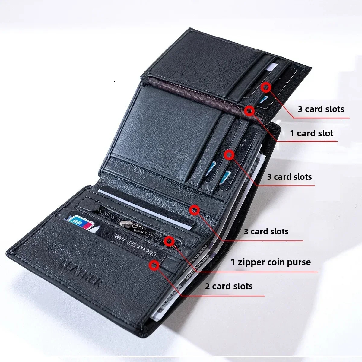 Mens Wallet Genuine Leather Wallets for Men Coin Purse Vintage Vertical Short Credit Card Holder Money Bag Mens RFID Wallet 250512