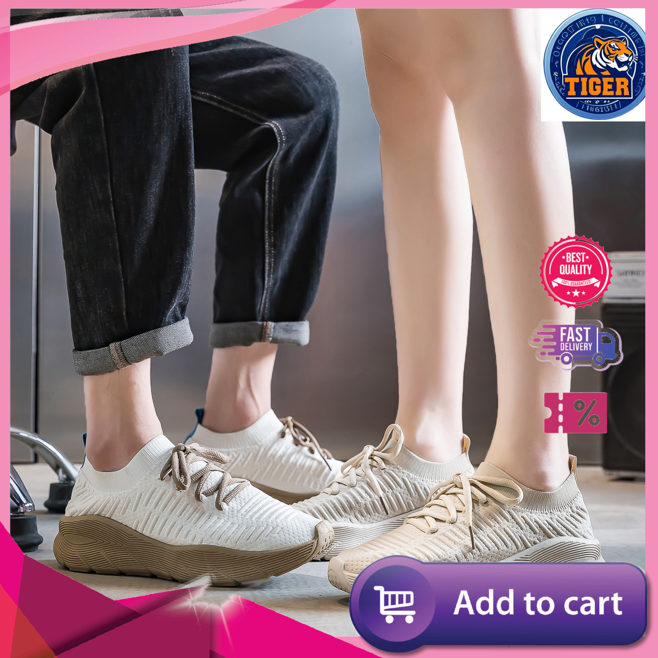 Ddmytiger Spring Summer Flyknit Running Sports Leisure Shoes Breathable Men S And Women Low Cut Socks F Outdoor Shoes