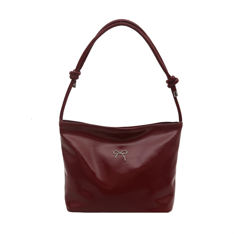 Fashionable and minimalist tote women's 2025 summer new item, bow tie accessory, shoulder bag, trendy crossbody bag