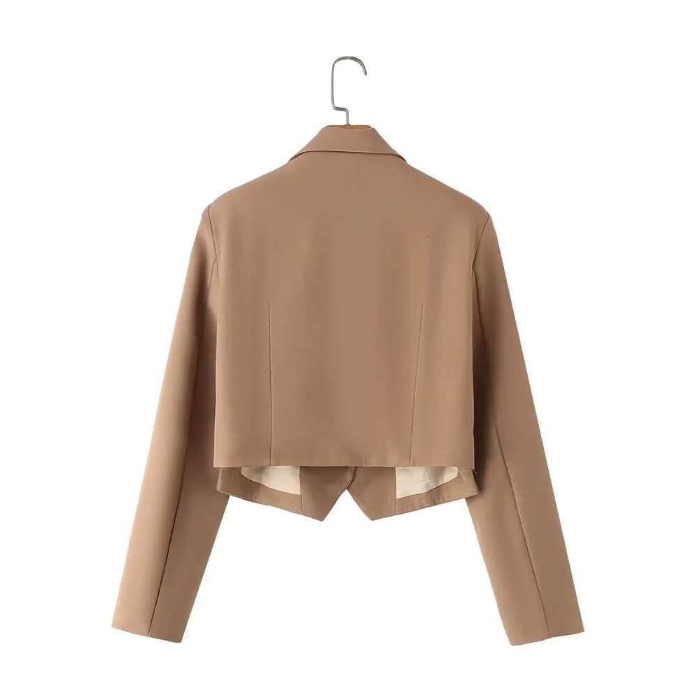 PB&ZA autumn and winter new women's design sense temperament versatile slimming long sleeved fake two-piece suit short jacket