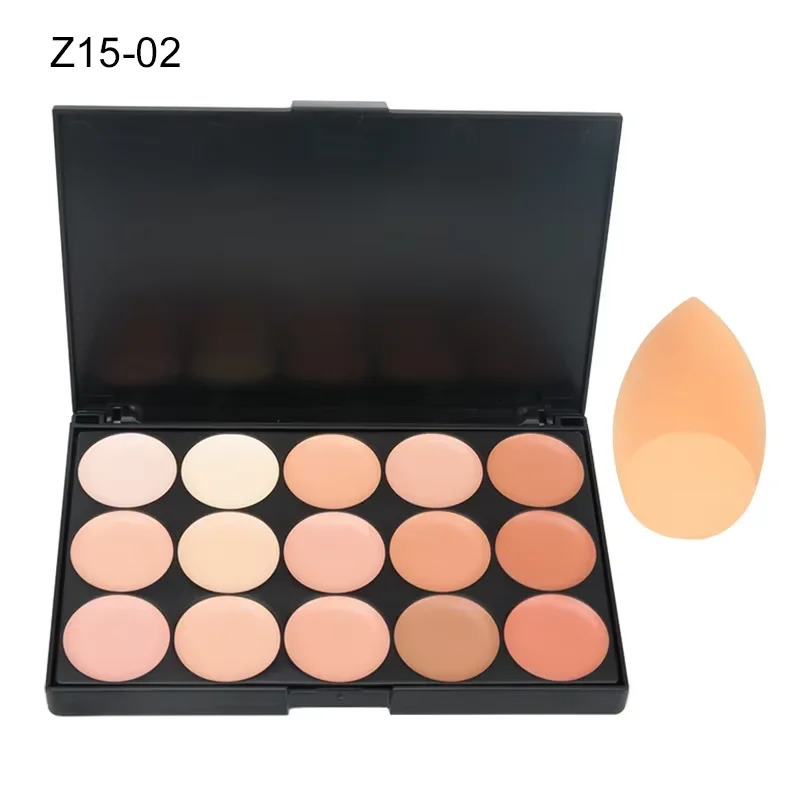 2pcs set of 15-color Concealer Palette With BrushFace Makeup And Print Waterproof Resistant Concealer Cosmetics 250512