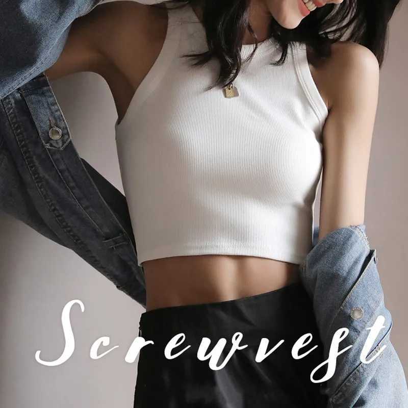 DOIAESKV Basic Solid T shirts Women Slim Halter Neck Off-shoulder Camisole Tops Tees Summer Female Tanks Sleeveless M250513