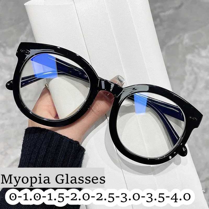 Vintage Clear Lens Myopia Glasses Men Women Classic Minus Diopter Eyewear Fashion Retro Computer Prescription Eyewear Degree-4.0 W250513