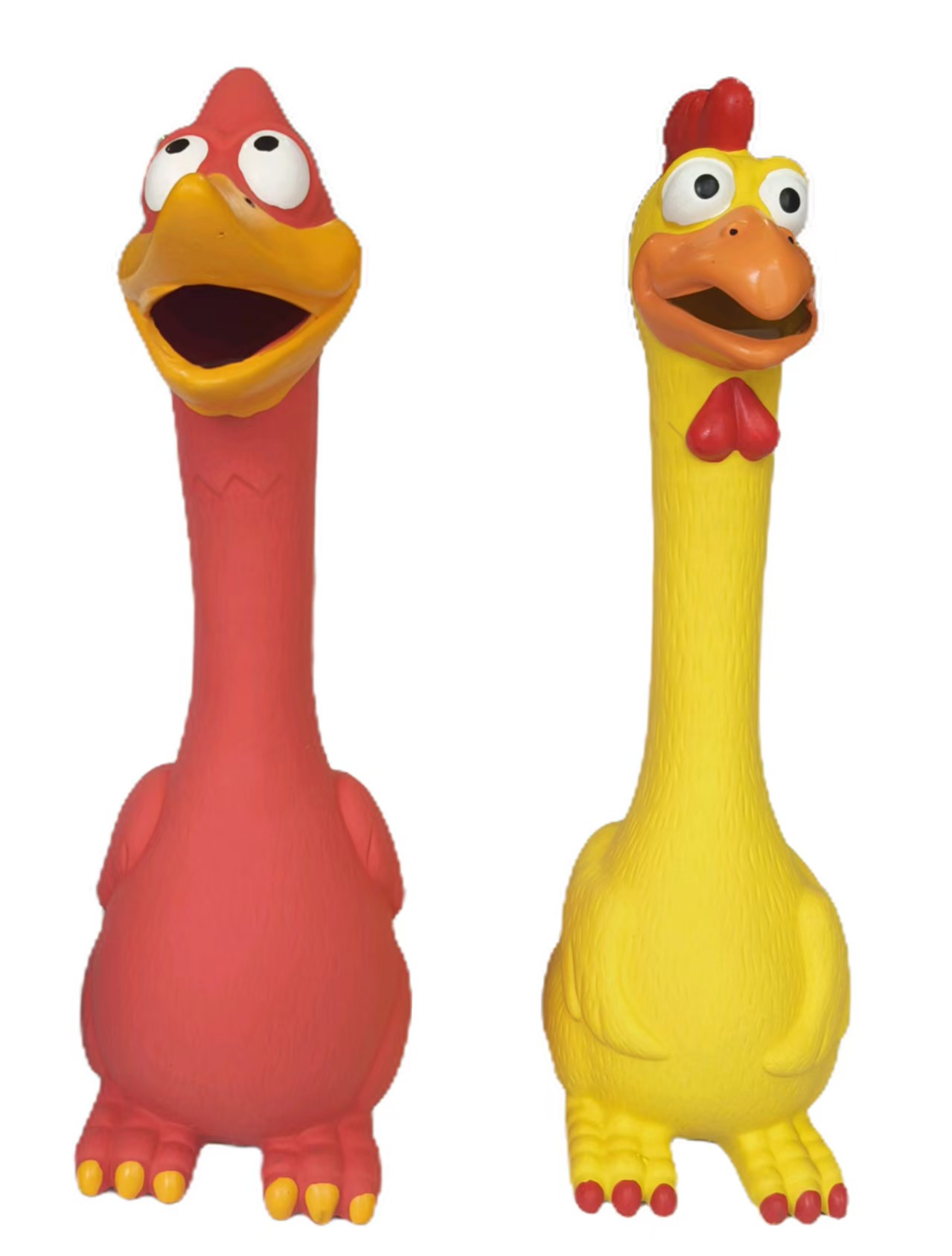 Latex Screaming Chicken Pet Toys Squeaky Chewy Teething Rubber Puppy Dog Toys 2pcs/Pack