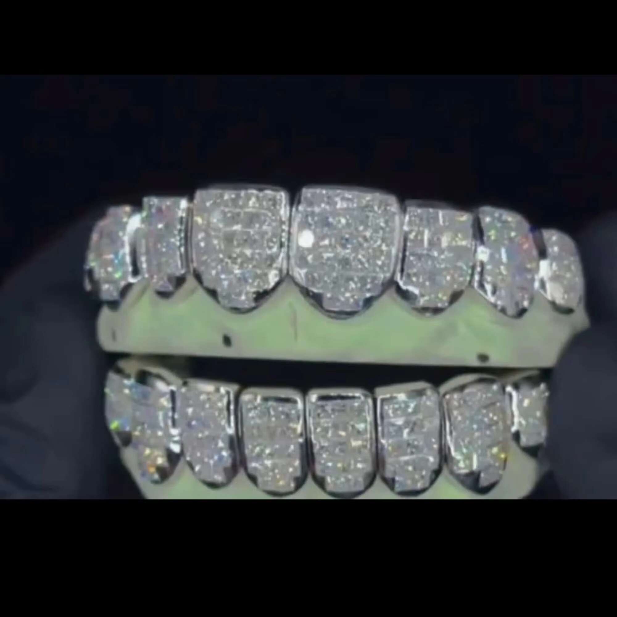 925 Silver Teeth Grillz Iced Out Moissanite Princess Cut Diamond Grillz Teeth Fine Jewelry Mens Hip Hop Custom Grillz for Men