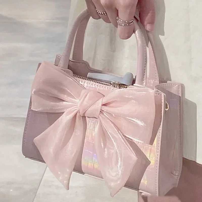 Fi Womens Cluh Purse Handbags Summer Pink Bowknot Female Underarm Bags Sweet Girls Small Square Shoulder Messenger Bag XJ250605