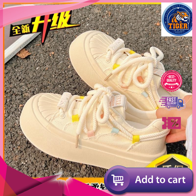 Ddmytiger Canvas Women In Spring And Summer Breathable New Style Thick Soled White For Niche Shell Toe Casual Board Shoes Outdoor Shoes