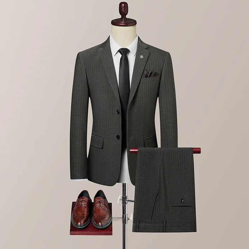 2025 Stripe Set SetMens British Style Wedding Handle Two Piece 250506