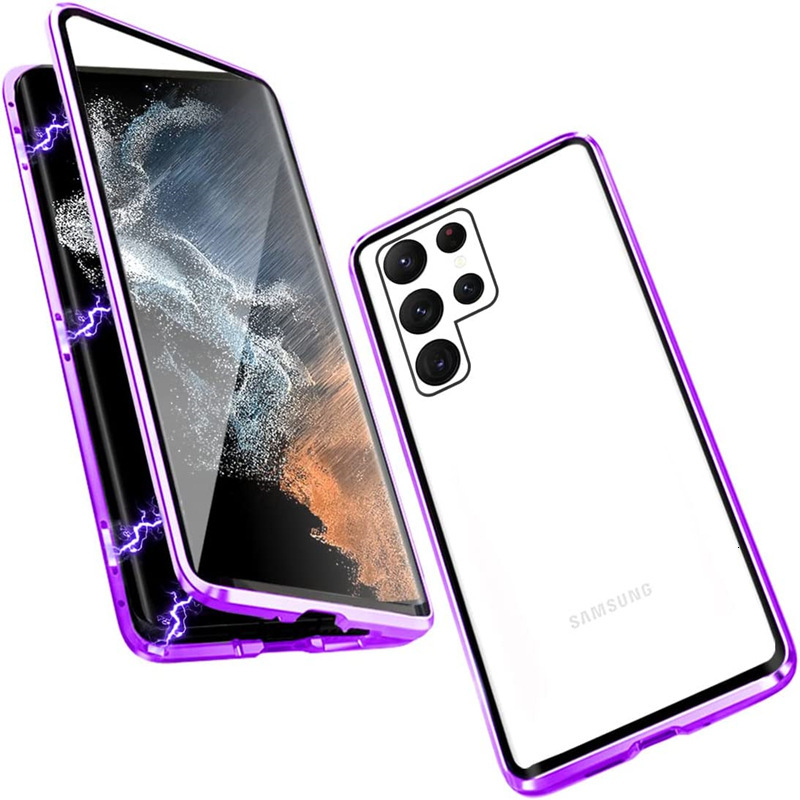 Suitable for s25u Magneto Samsung phone case 24plus metal magnetic double-sided glass all inclusive anti drop cover