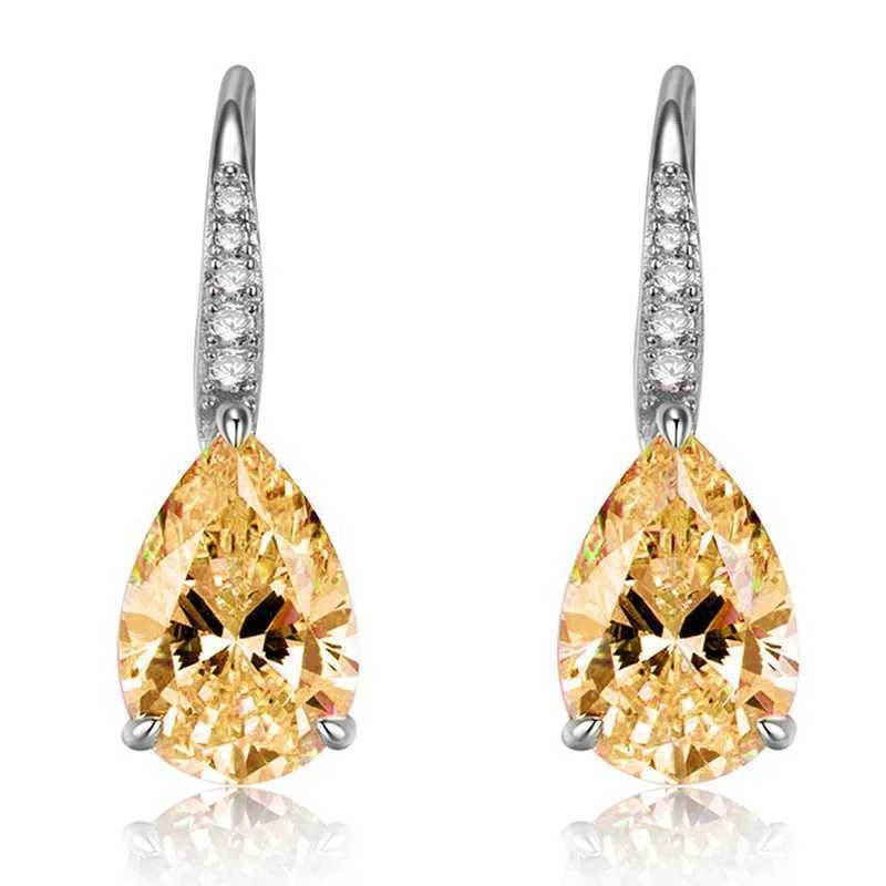 New Fashion Female Earrings 925 Silver Needle Water Drop Pear Shaped Zircon Earrings For Women Statement Bijoux Pendientes Y250510