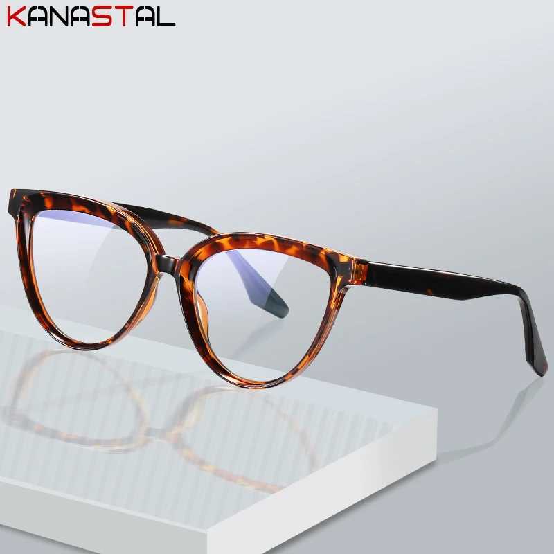 Women Blue Light Blocking Glasses CR39 Optic Lenses Prescription Myopia Reading Eyewear Computer TR90 Cat Eye Eyeglasses Frame W250513