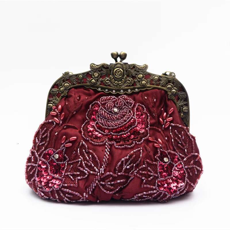 Designer Bag 2025 Retro Handbag Versatile Dinner Hanfu Qipao Oblique Cross Ethnic Style Women's Handmade Dress Bag Luxury Bag