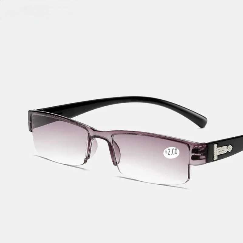 Korean Fashion Reading Glasses Men Women Clear Lens Half Frame Presbyopic Eyewear 1.0 1.5 2.0 2.5 3.0 3.5 4.0 for Reader W250513