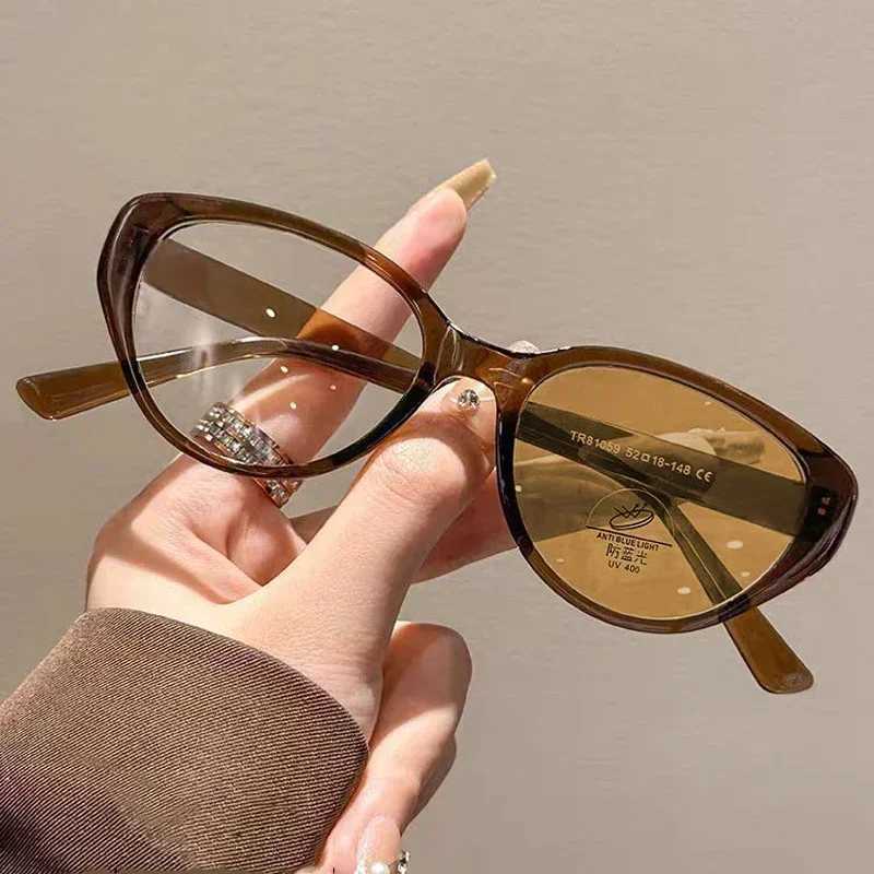Ladies New Trend Photochromic Myopia Glasses Men Women Fashion UV Protection Eyeglasses Unisex Cat Eye Near Sight Eyewear W250513