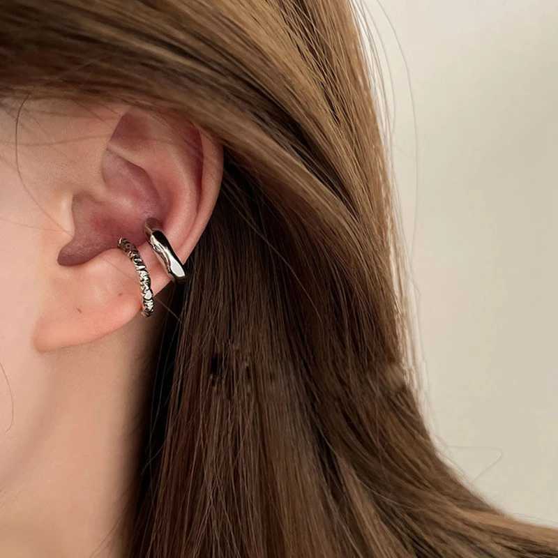 Punk Irregular Geometric Ear Cuff Earrings for Women Non-Piercing Metal Ear Clip Earring Fake Cartilage Fashion Jewelry Party Y250510