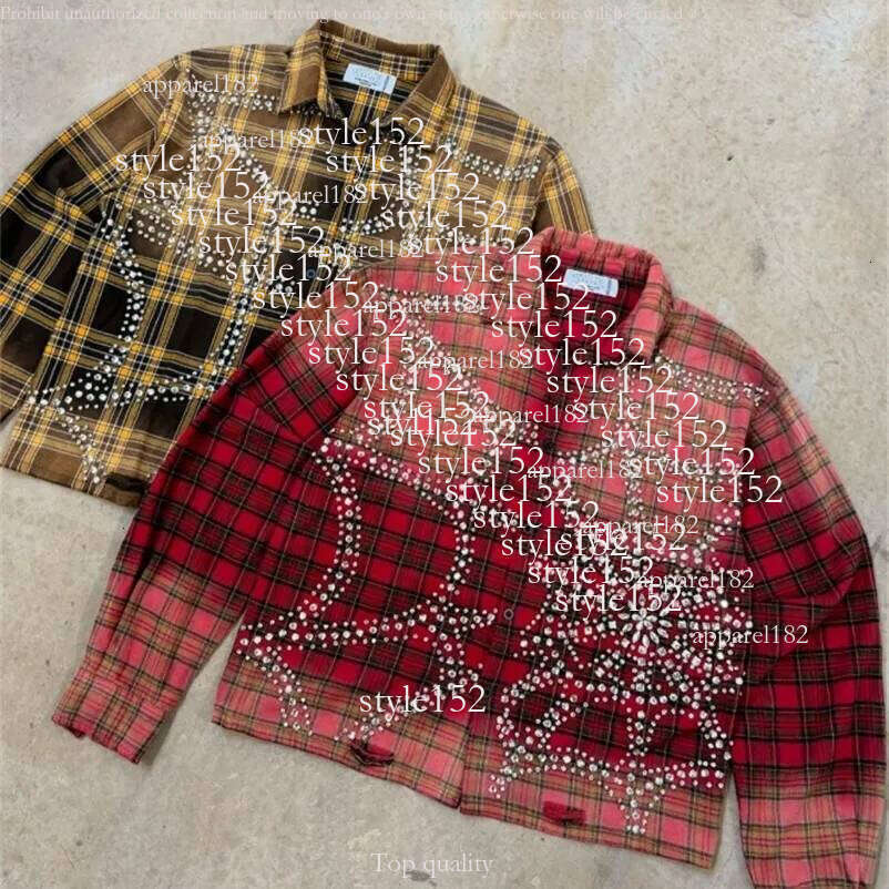 New Retro diamond plaid long-sleeved shirt high street style ihidden loose texture trendy couple casual sports lapel cardigan jacket 72 00