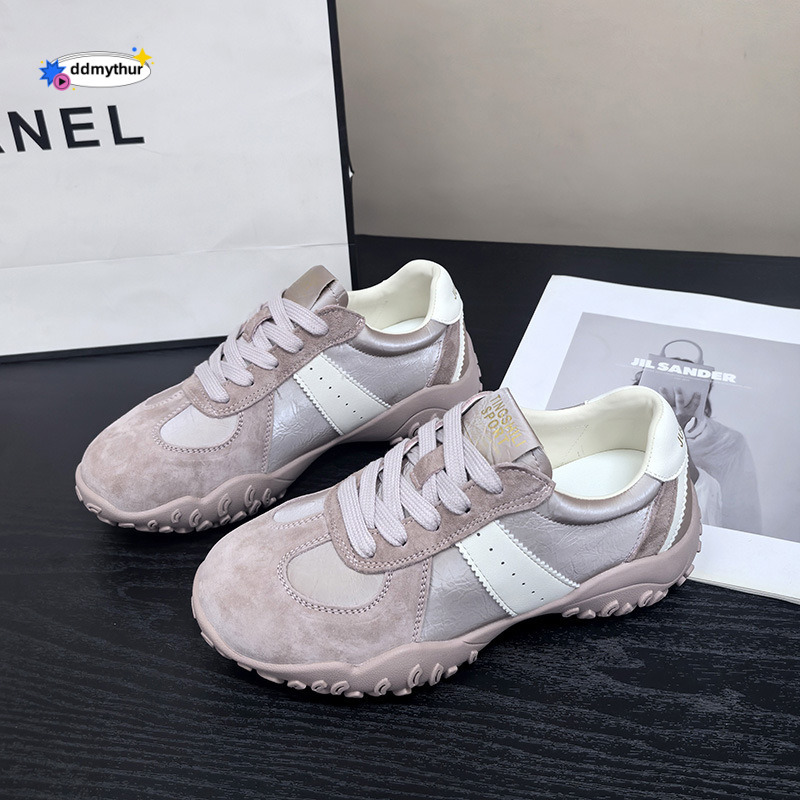 Genuine leather Forrest Gump women in spring 2025, new color blocked junior high school moral training for women, thick soled versatile casual women&#