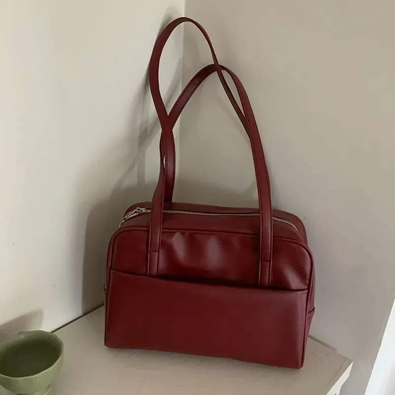 Korean Style Large Capacity Single Shoulder Women's Versatile Vintage Underarm Autumn 2024 New Arrival Tote Bag