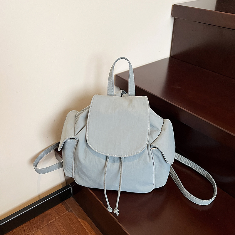 Korean version simple women's 2025 summer new large capacity shoulder bag fashion sports drawstring backpack