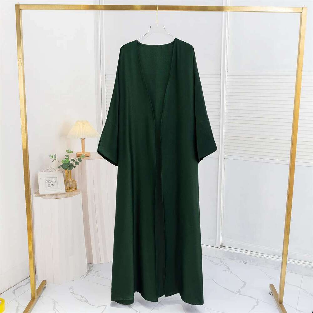 Open Front Abaya Long Sleeve Ramadan Maxi Length Dress, Women's Clothing, Muslim Cardigan Abayas Out Kaftans Women Jilbabs