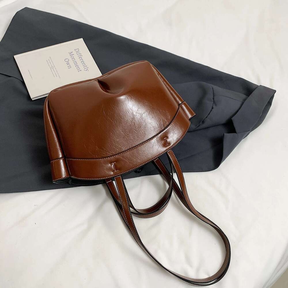 Retro Shiny Tote Large Capacity Upper Mother And Child Single Shoulder Handbag Shopping Bag