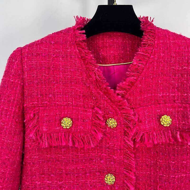 2025 new V-neck fashionable, elegant, comfortable, high-end design tweed jacket