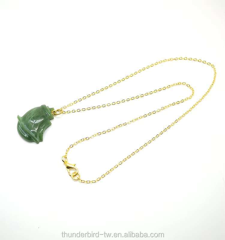 Sailboat Charm Natural Soft Jade Alloy Pendant Necklace