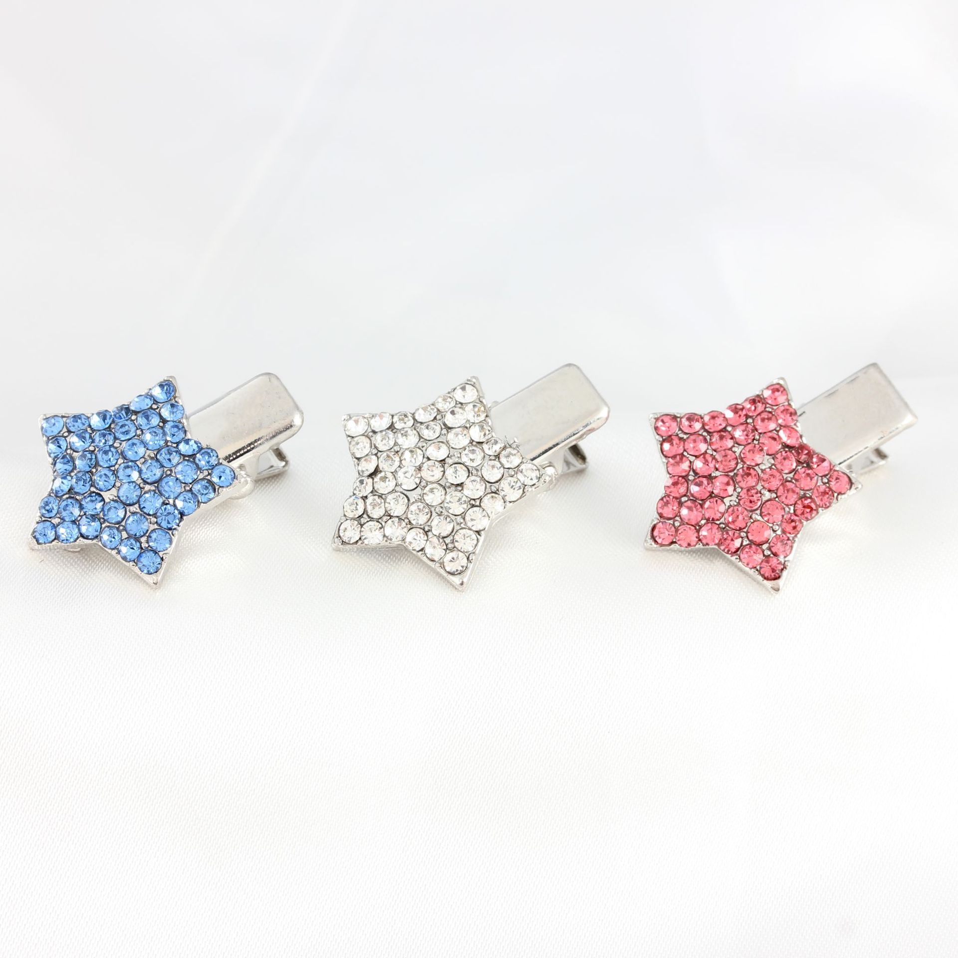 3 Pcs Crystal Rhinestone Five-pointed Star Mini Hair Clips for Pets Delicate Dog Accessories Pet Headwear Supplies Chic Pet Headdress for Various Occa