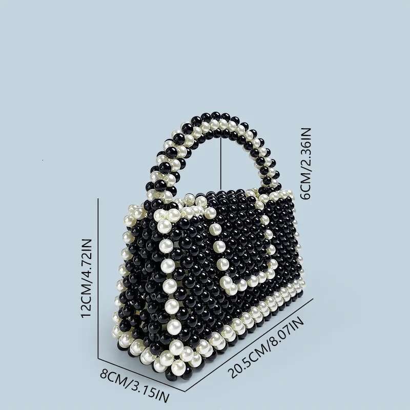 European And American Style Niche Design, High-End Texture, Pure Handmade Bead Color Blocked Flip Handbag
