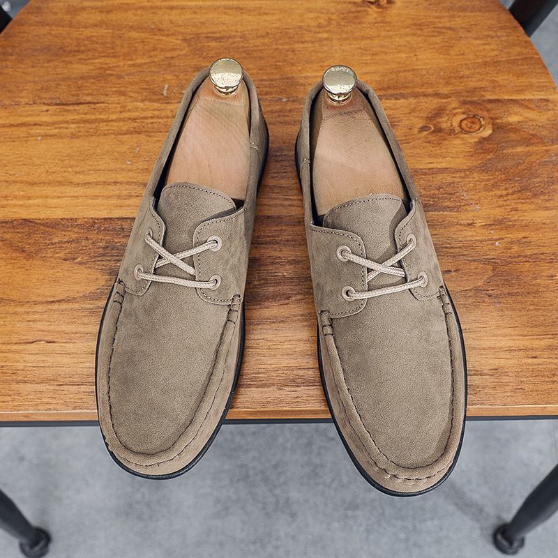 New Bean Matte Leather Casual Versatile Men S Korean Edition Youth Trend Driving Casual Shoes Anti Slip Lazy Shoes Ddmysaturn