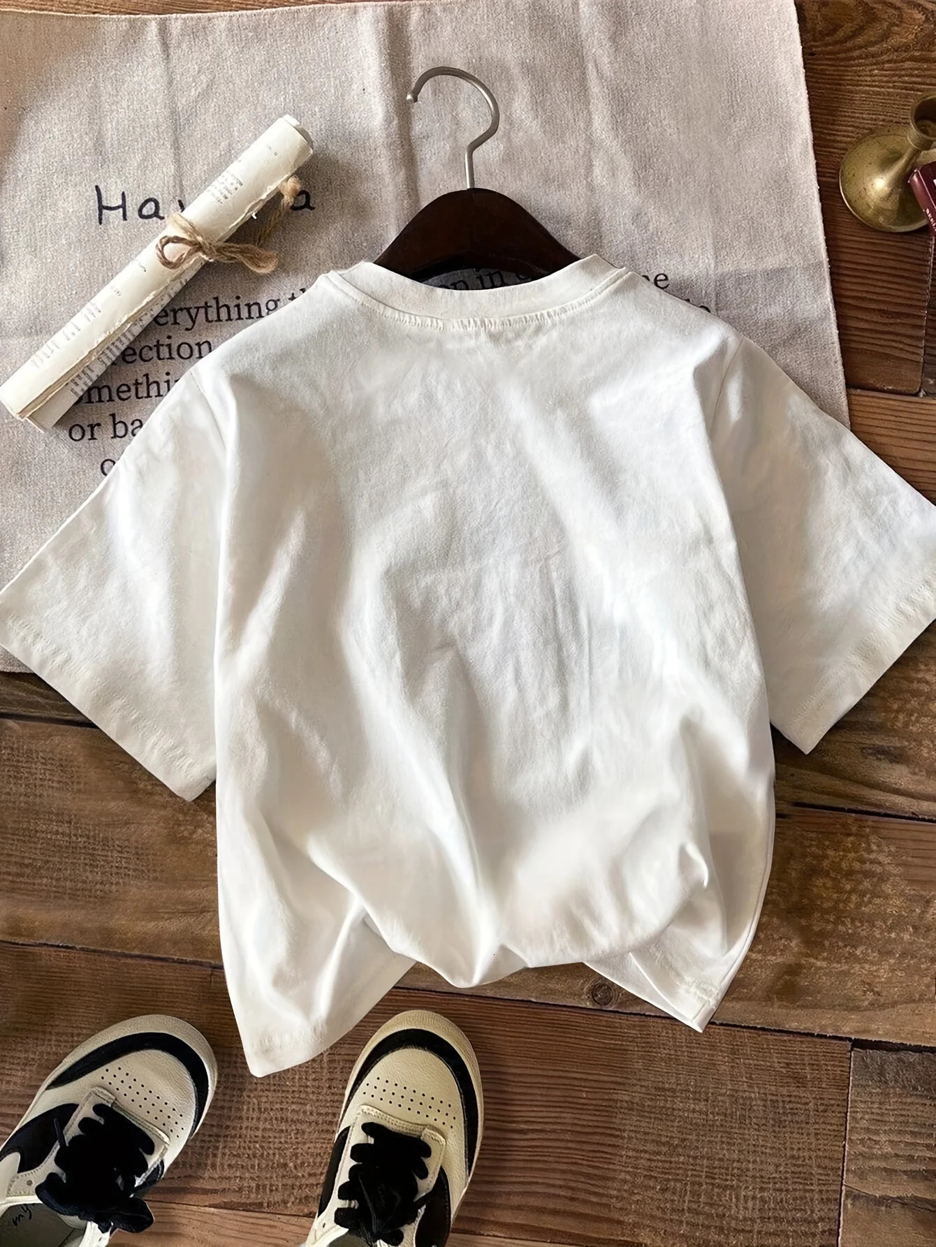 Vintage Car Print TShirt Medium Stretch Knit Fabric Casual Sports Style SpringSummer Top y2k top women clothing 250513