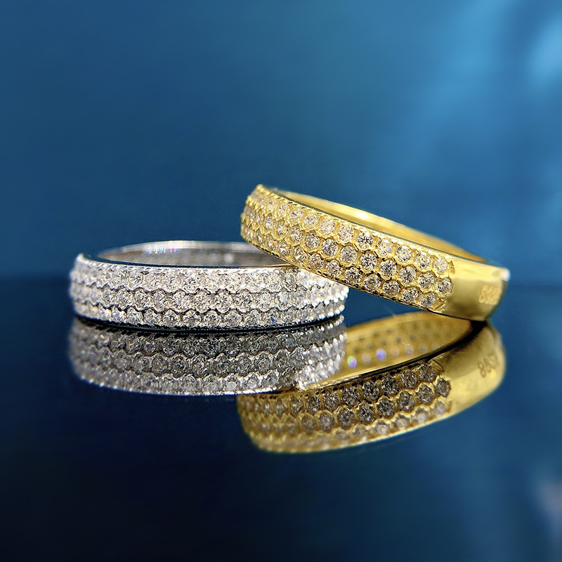 Choucong Ins Top Sell Wedding Rings Luxury Jewelry Genuine 100% S925 Sterling Silver Pave White Sapphire CZ Diamond Party Stack Women Engagement Band 