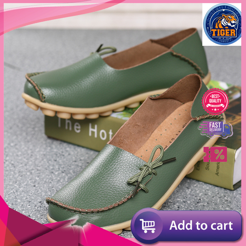 Ddmytiger Large Size Two Layer Leather Breathable Anti Slip Mother S Cow Tendon Sole Shallow Mouth Women Shoes Sandals Flat Nurse Outdoor Shoes