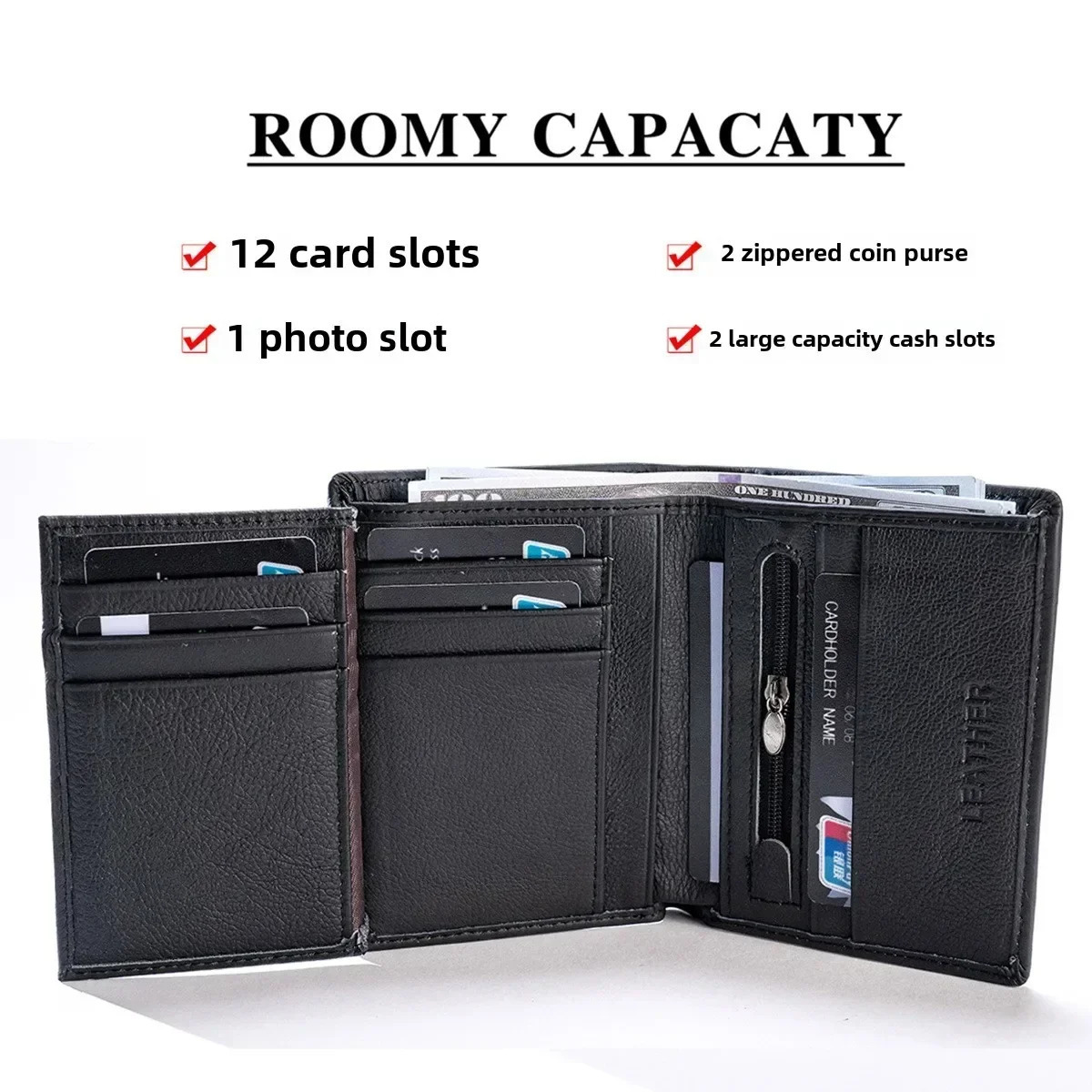 Mens Wallet Genuine Leather Wallets for Men Coin Purse Vintage Vertical Short Credit Card Holder Money Bag Mens RFID Wallet 250512