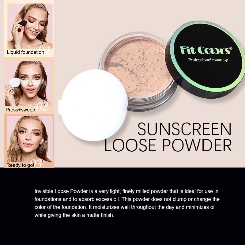Translucent fit color Loose Setting Powder Makeup Blurring Pore Effect Professional Pouder Natural nude makeup Concealer Oil-Control Shine-Free